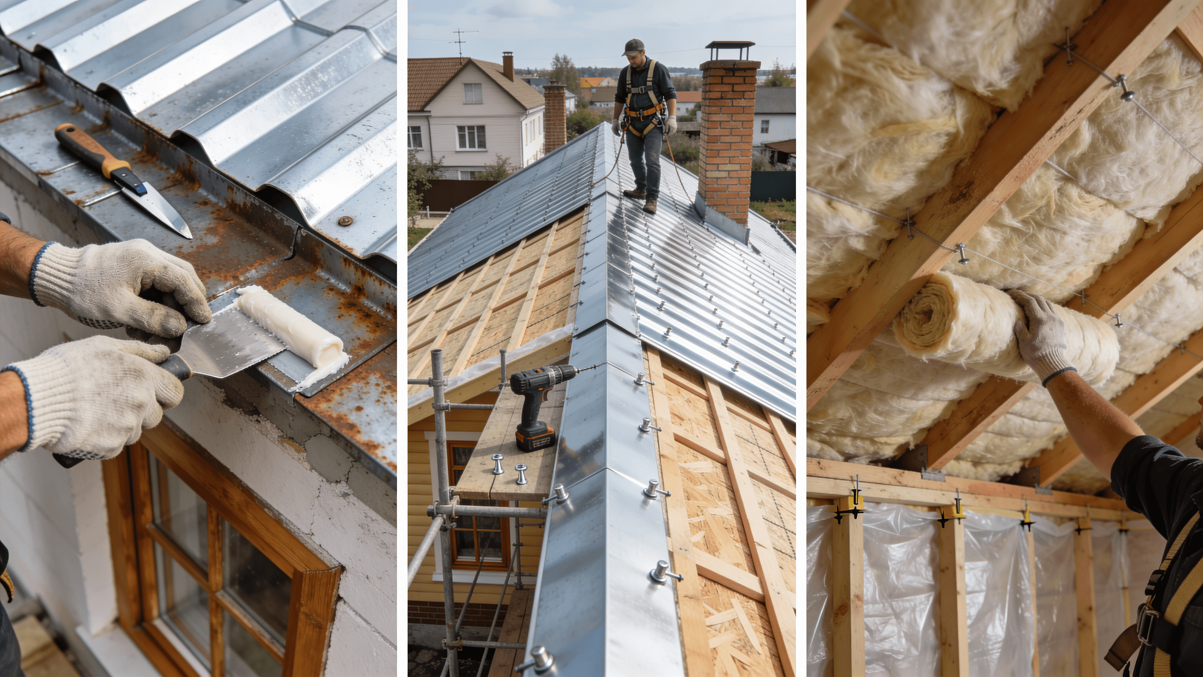 Кейсы кровельных работ: ремонт примыканий, монтаж кровли, утепление
