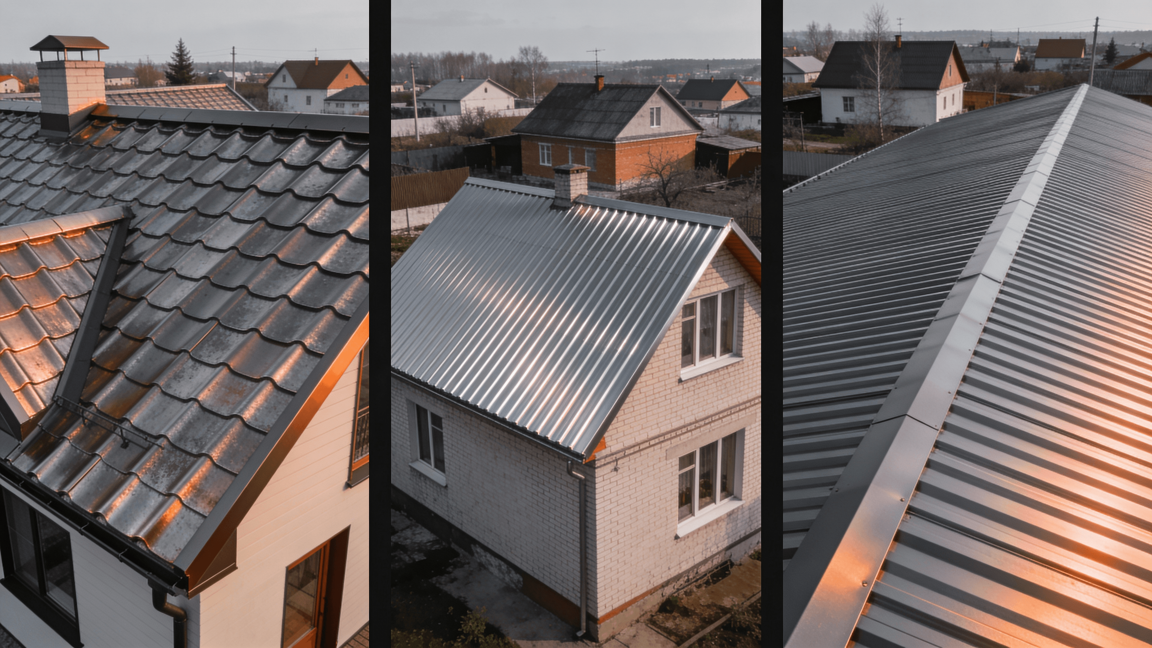 Сравнение материалов кровли: металлочерепица, профнастил, фальц